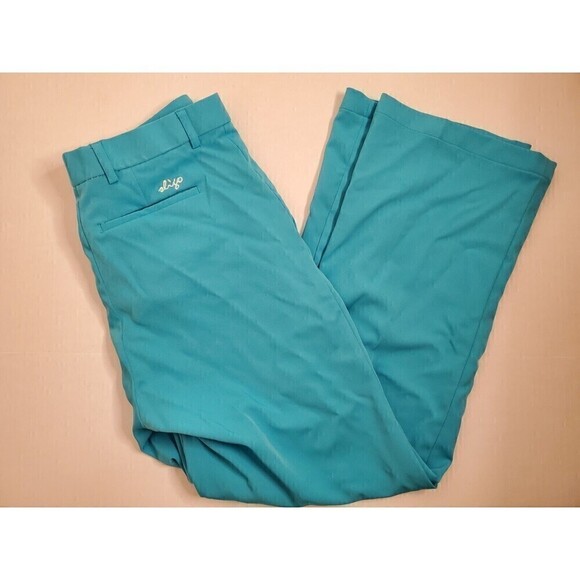 SLIGO Golf Pants Men's 36 Solid Blue Polyester Blend Flat Front Stretch Chino - Picture 1 of 4